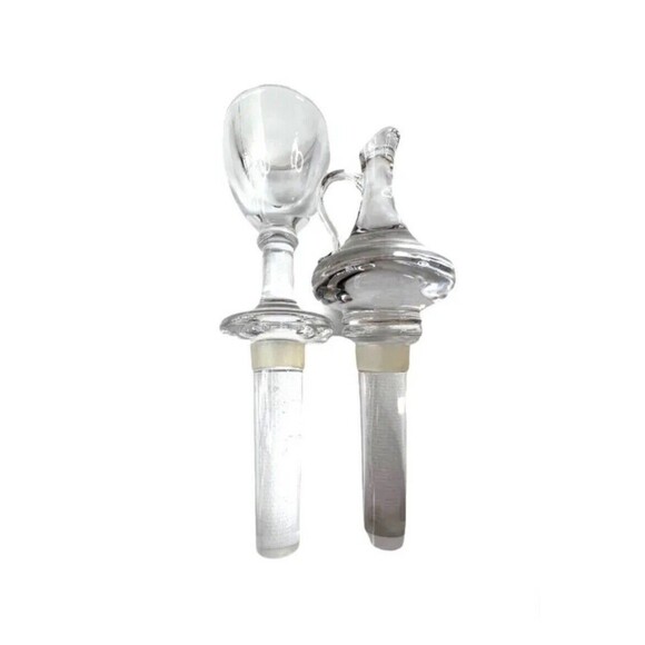 MIKASA Austria Crystal PORTO Pitcher & Goblet Wine Bottle Stoppers Set Of 2 NEW - Picture 3 of 5